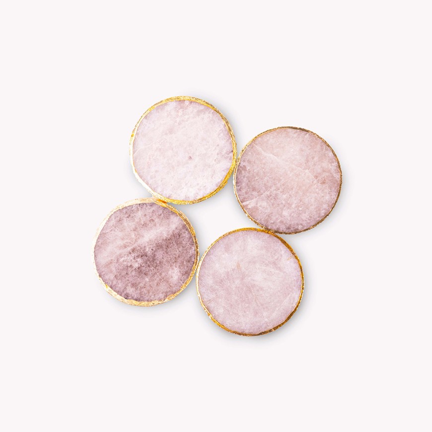 Hand Crafted Round Agate Coaster Set