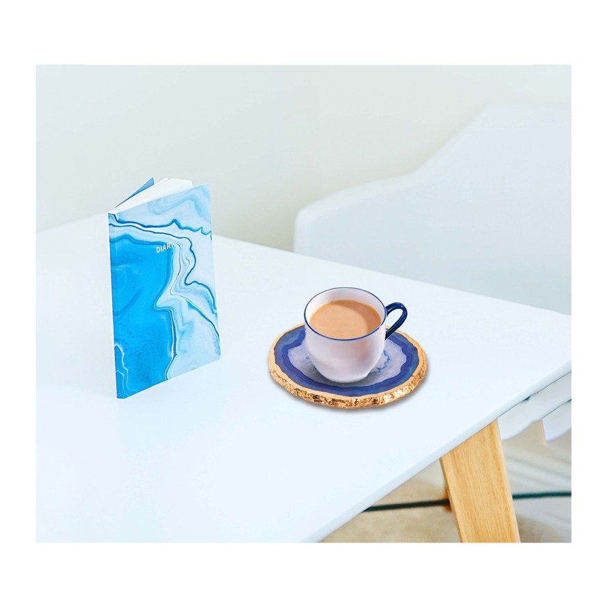 Hand Crafted Round Agate Coaster Set