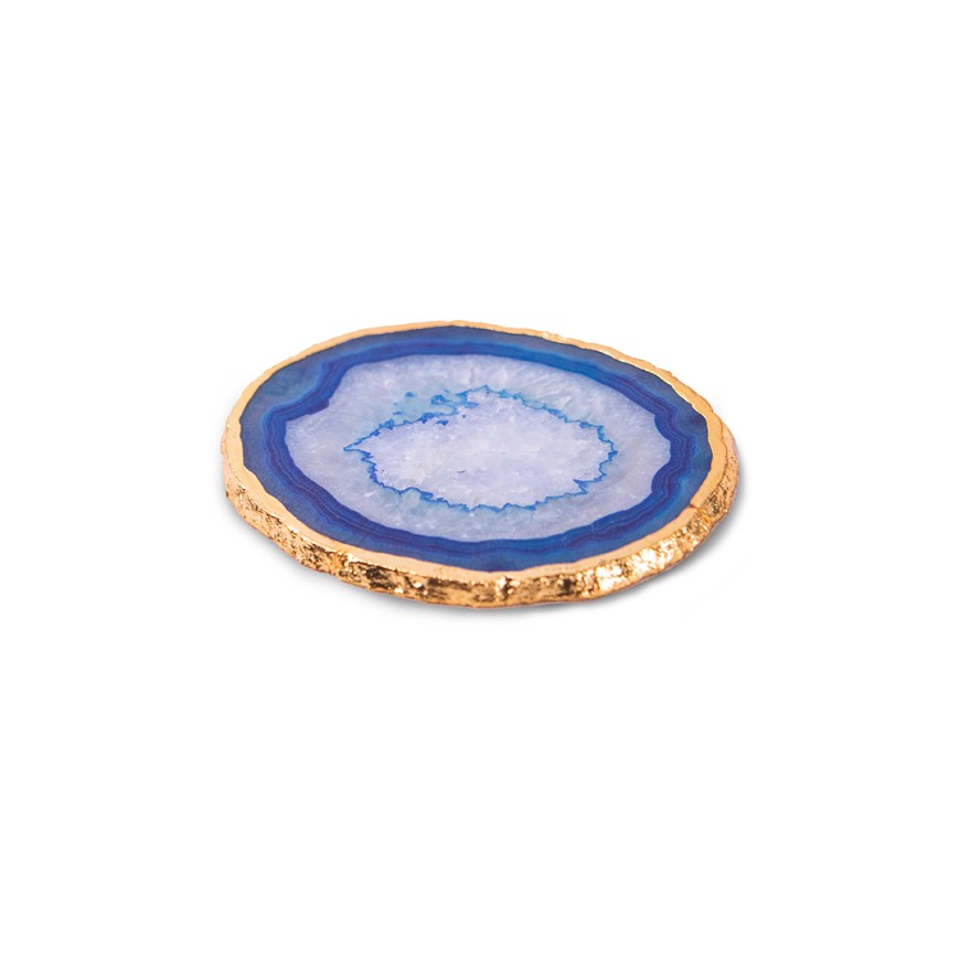Hand Crafted Round Agate Coaster Set