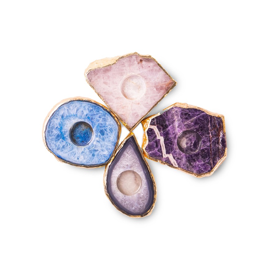 Hand Crafted  Agate Gemstone Tea Light