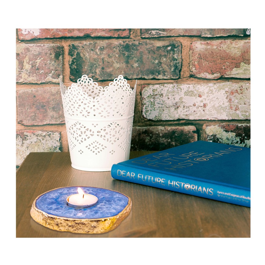 Hand Crafted  Agate Gemstone Tea Light