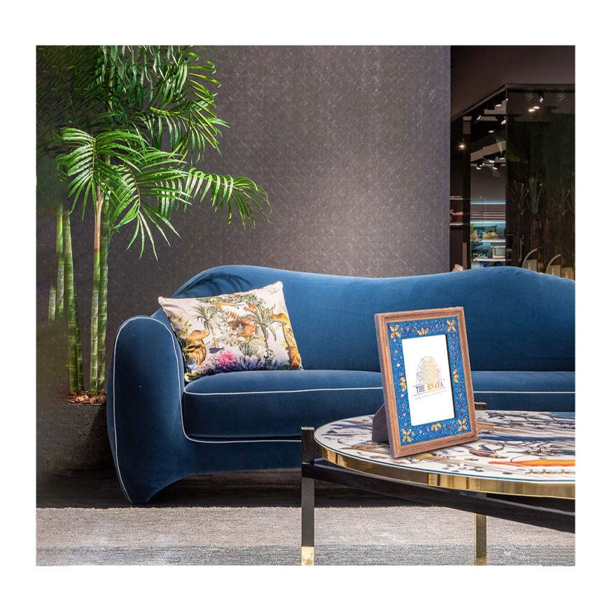 Hand Crafted Wood And Beads Décor Photo Frame