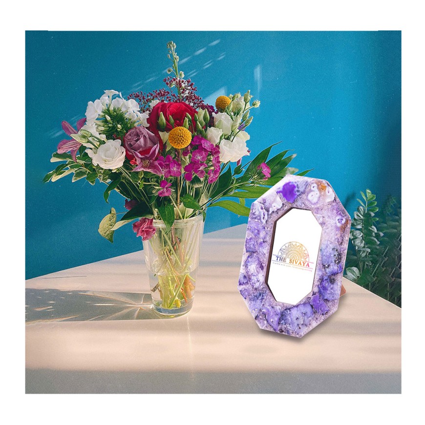Handcrafted Agate Stone Photo Frame