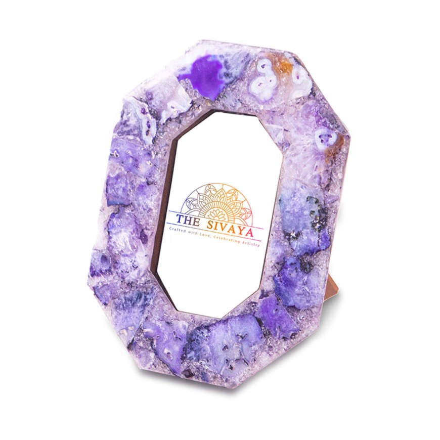 Handcrafted Agate Stone Photo Frame