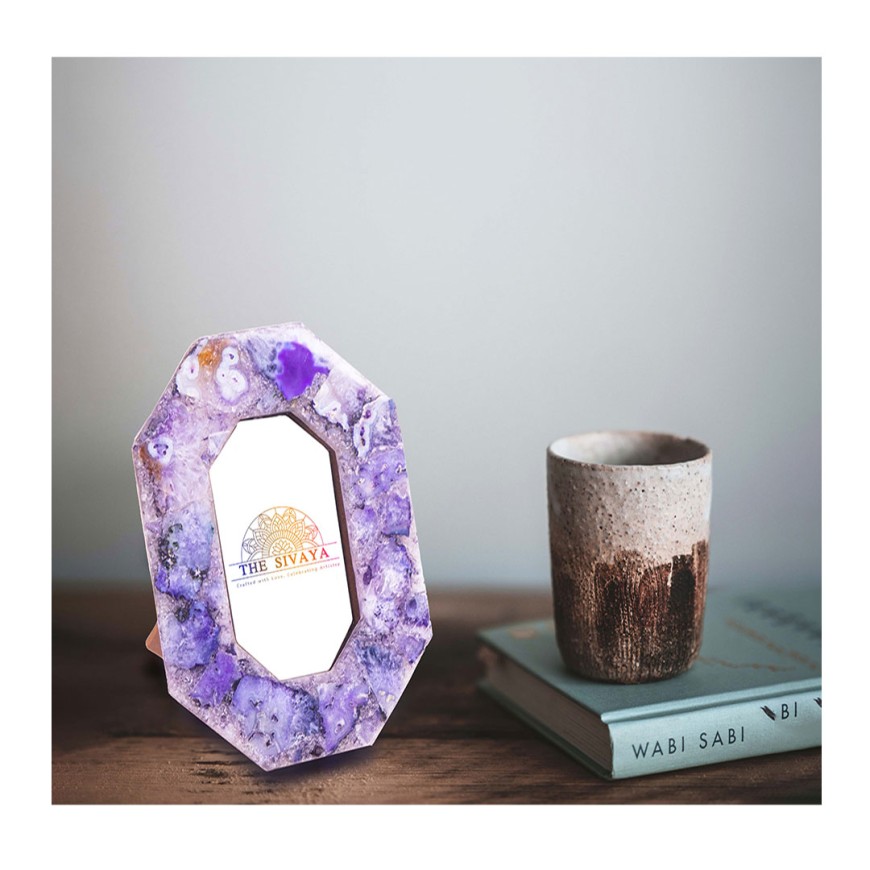 Handcrafted Agate Stone Photo Frame