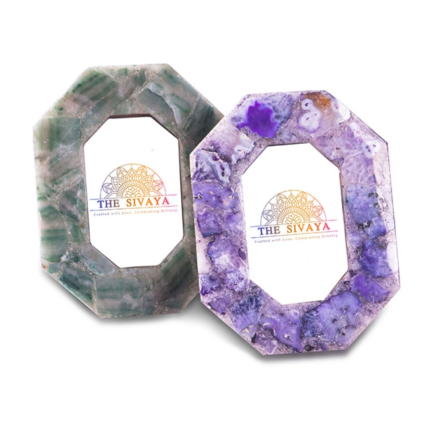 Handcrafted Agate Stone Photo Frame