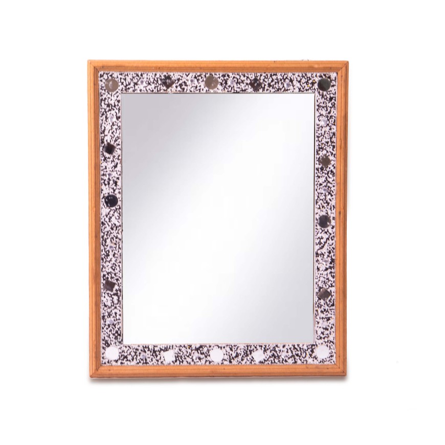 MDF Mirror Frame With Glitter And Bead Décor