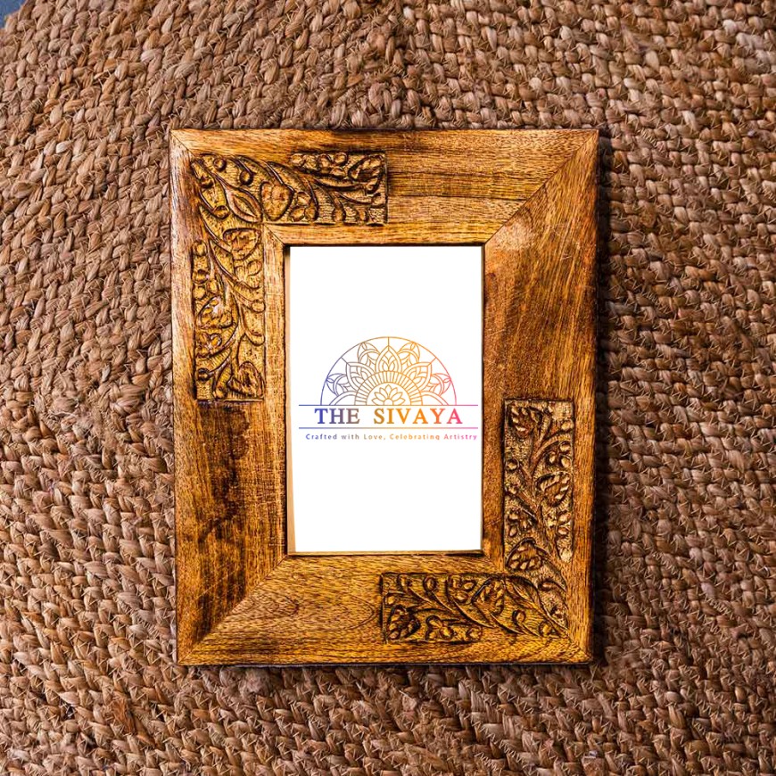 100% HAND CRAFTED ENGRAVED WOODEN PHOTO FRAME