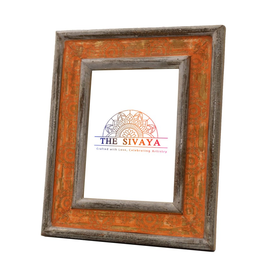 Hand crafted wood and metal engraved photo frame, 100% handmade