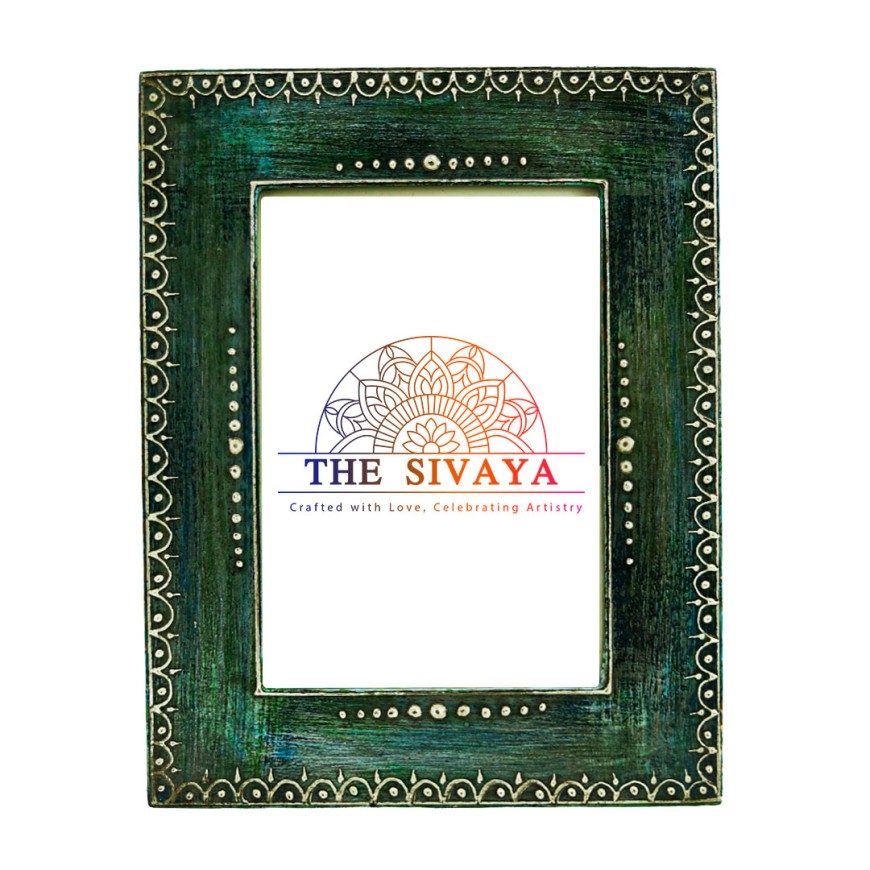 Hand embossed and hand painted photo frame, 100% hand crafted